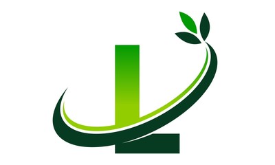 Swoosh Leaf Letter L