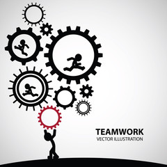 Working business leaders-Conceptual illustration of correct teamwork placement on a fast pace environment.