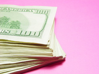 Cash. Money. US dollars. 100 dollar bills. one hundred dollar bills. paid.
