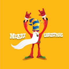 vector biker santa claus with smoking pipe.