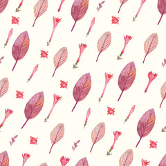 Delicate transparent leaves and flowers on a white background.