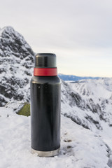 Winter and thermos in the mountains.