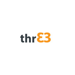 Number three logo. Fast speed vector unusual numbers. Vector design template elements for your application or company.