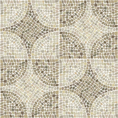 Seamless texture with stones place in curcular pattern. Vector illustration.