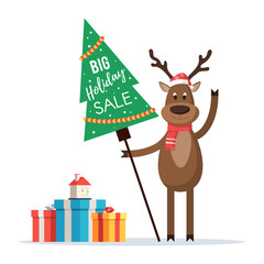 Christmas deer with sign holiday sale
