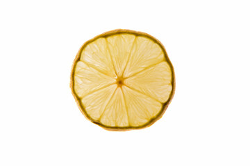 Fresh limon and slice. Isolated on white background