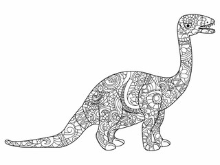 Apatosaurus dragon coloring vector for adults