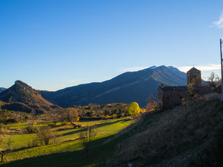 Fototapeta na wymiar vistas de Buerba en Huesca, España, Diciembre de 2016 OLYMPUS CAMERA DIGITAL