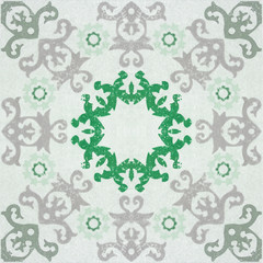 Old ceramic tiles patterns  in the park public.