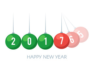 Obraz na płótnie Canvas Happy New Year 2017 pendulum balls