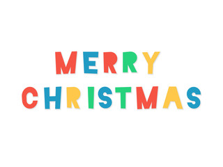Merry Christmas letters cut from paper