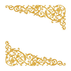 Ornament elements, vintage gold floral designs