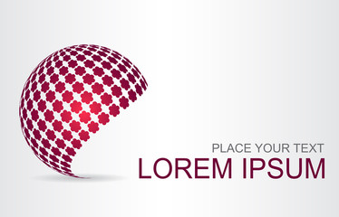 Logo stylized spherical surface with abstract shapes