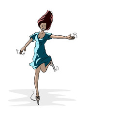 Meisje is aan het schaatsen