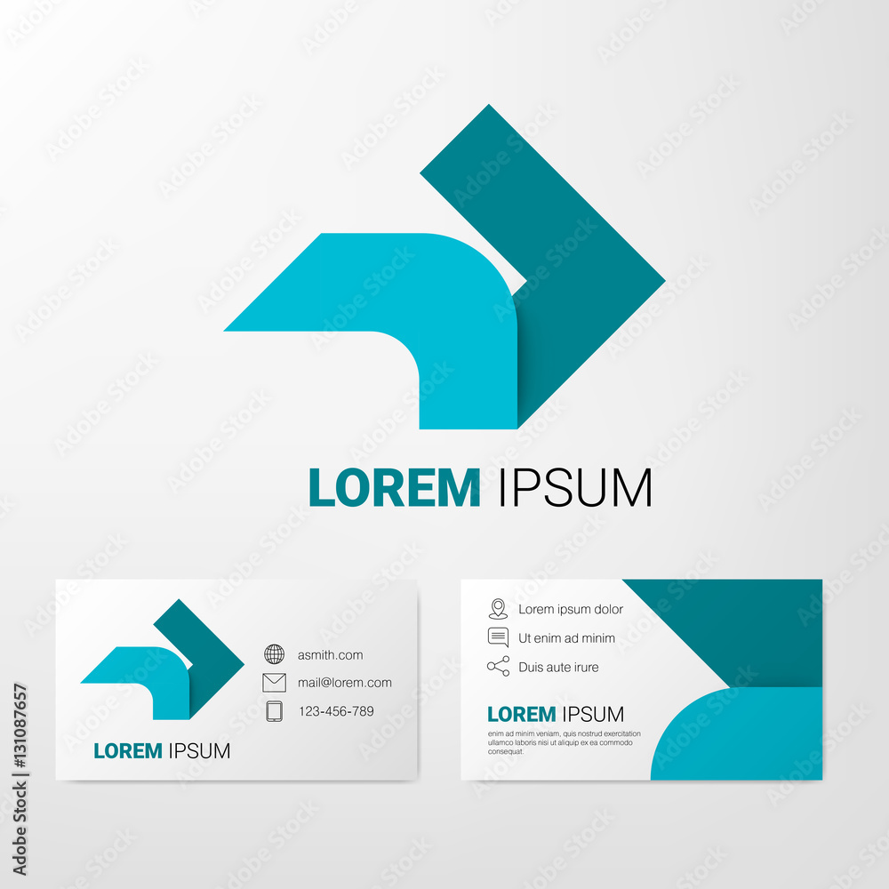 Poster arrows logo vector design elements with business card template editable