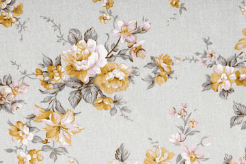 vintage style of tapestry flowers fabric pattern background