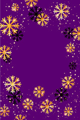 Christmas or New Year background with golden snowflakes. Abstract vector illustration. Easy editable modern template.