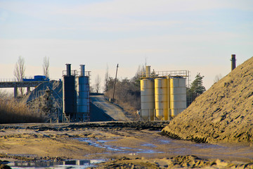 Obraz premium Conveyor belt in the granite quarry