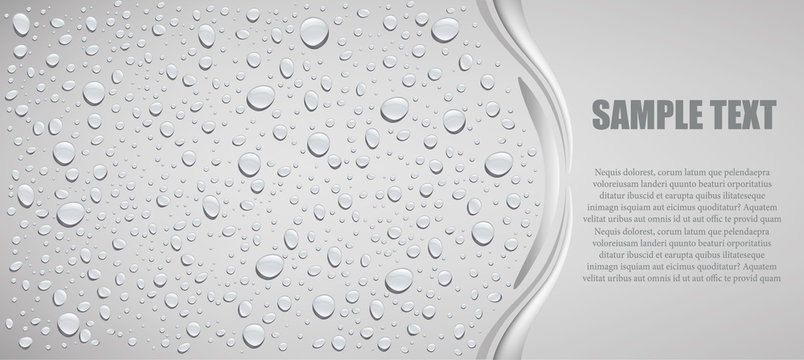water drops on grey background 