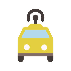 Obraz premium Autonomous taxi - Cab - Flat colored icon - Yellow