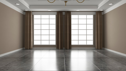 empty room 3d rendering