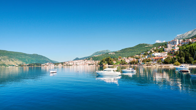 Coast of the city Herzeg Novi, Montenegro.