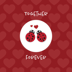 Together forever card with ladybugs
