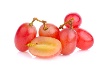 red grapes on white background