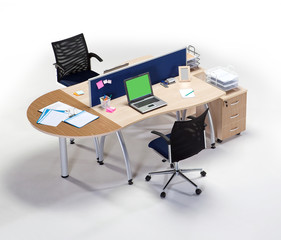 Naklejka premium Office furniture on a white background 