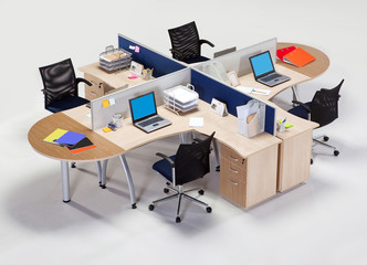 Office furniture on a white background 
