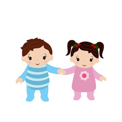 Toddler boy and girl