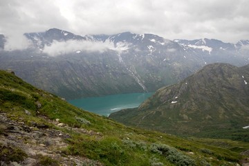 Mountain hiking in Norway