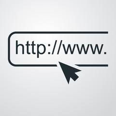 Icono plano http en fondo degradado