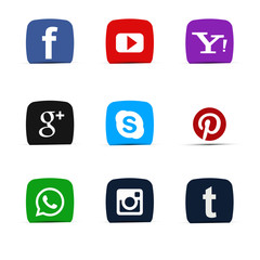 Social Media Icon on White Background