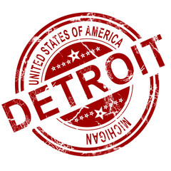 Detroit stamp with white background