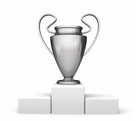 3D platinum/silver trophy