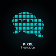 Chatting - pixel illustration.