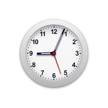 Realistic vector illustration of wall clock. Monitor the time.