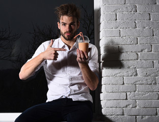 handsome bearded macho sexy man