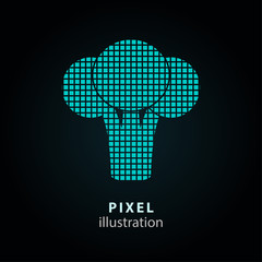 Broccoli - pixel illustration.