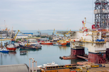 Fototapeta premium Industrial port, Baku
