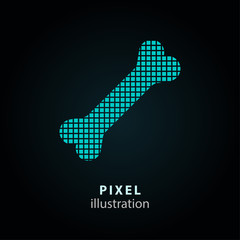 Dog bone - pixel illustration.