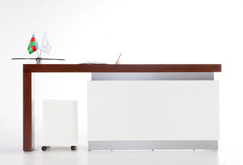 Reception desk on a white background 
