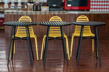 Interior and decoration of a coffee shop