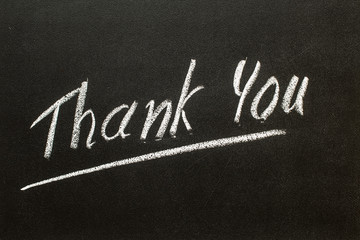 THANK YOU on the chalk board