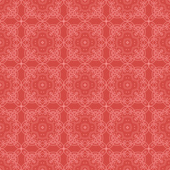 Fototapeta premium Red Ornamental Seamless Line Pattern. Endless Texture. Oriental Geometric Ornament