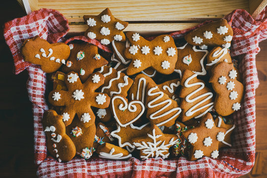 Traditional christmas gingerbread cookies