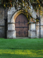 Fototapeta na wymiar Big wooden door of a church