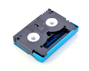 digital video cassette on white background