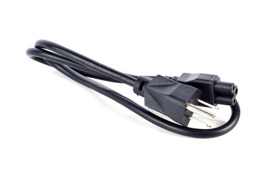 ac cord power on white background